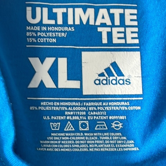 Adidas tee shirt blue/yellow Every Run Is A Race men’s size XL - Picture 5 of 5